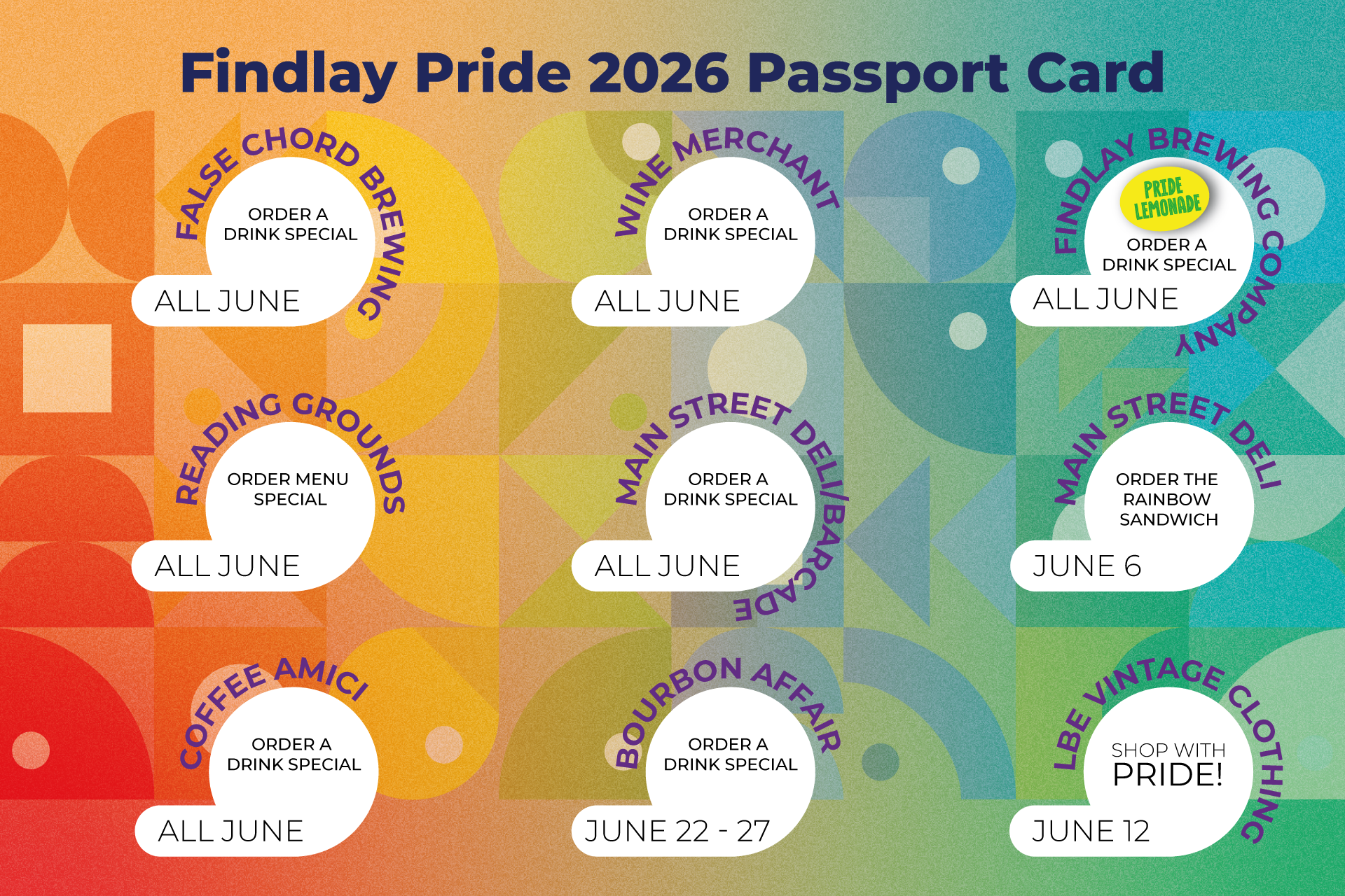 Findlay Pride Passport Events