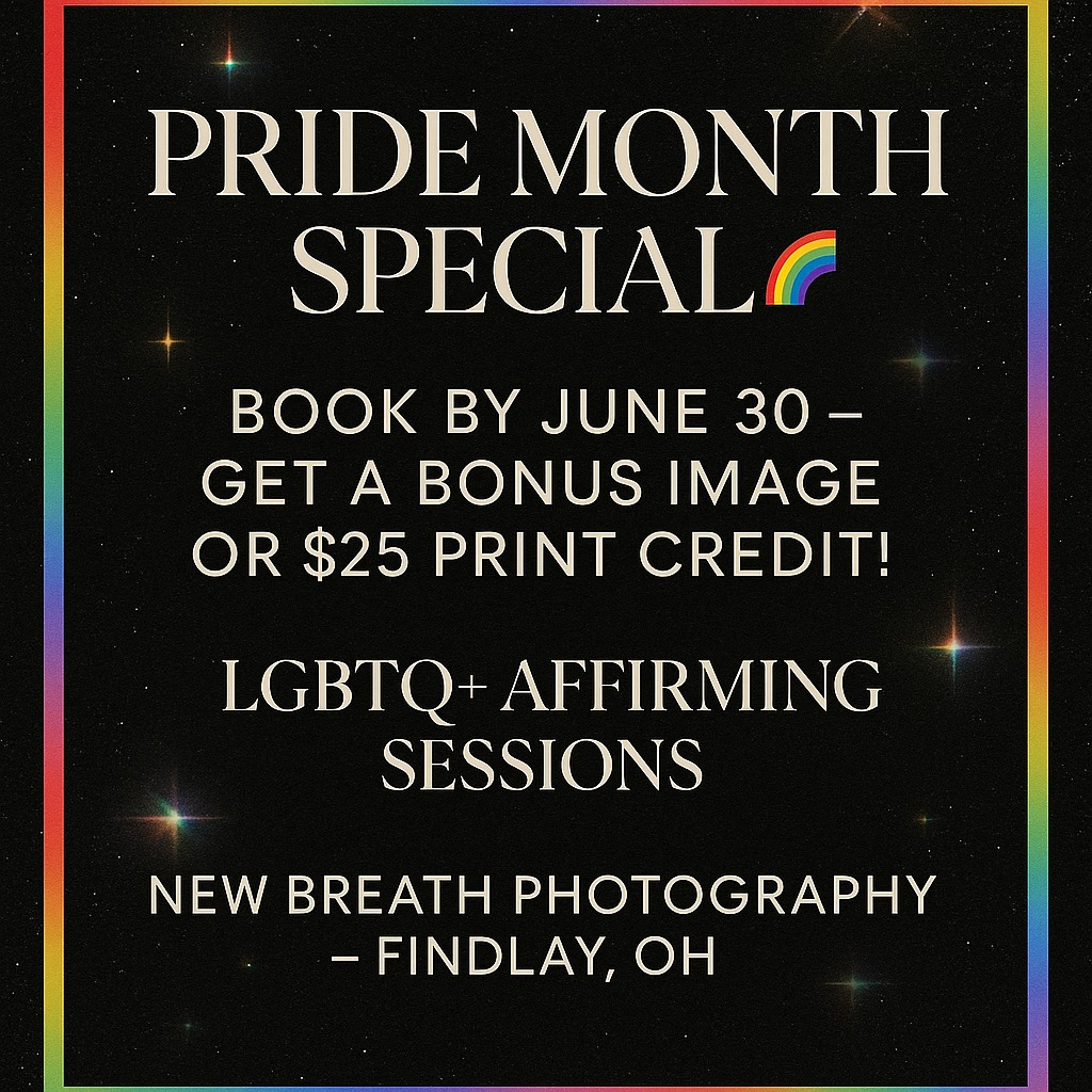 text describing the event in a rainbow border